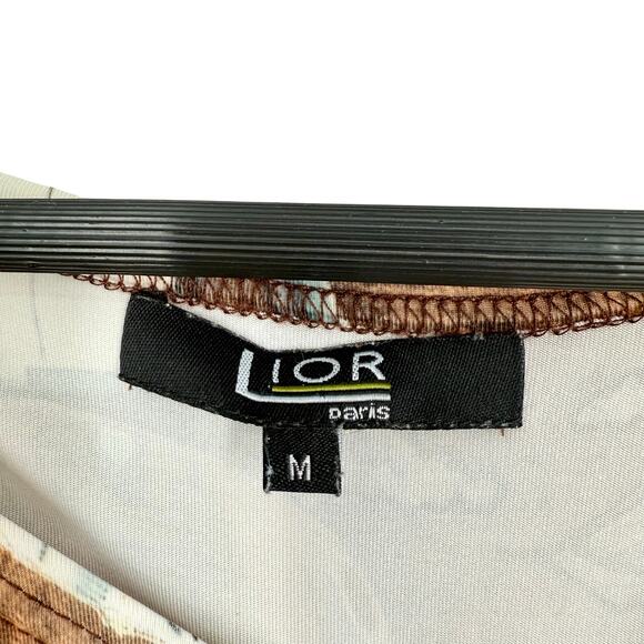 LIOR Paris Womens Medium Wearable Art Stretchy Artsy Pottery Blouse Shirt Top - Picture 2 of 9